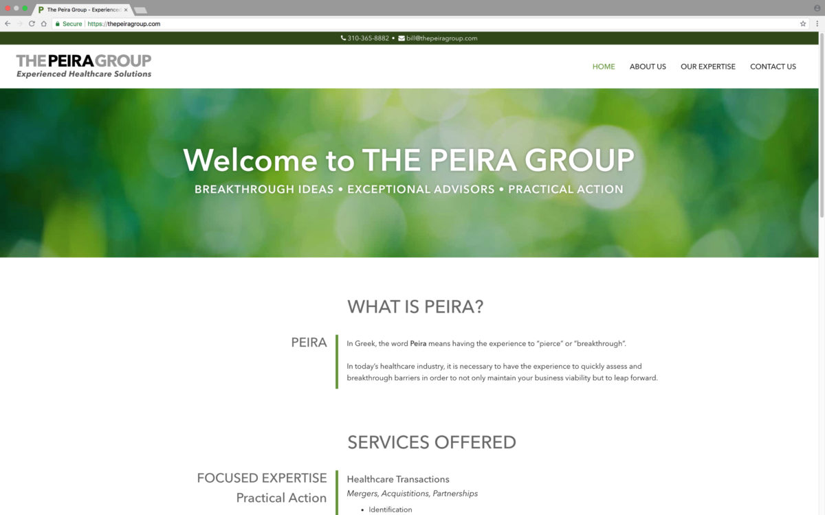The Peira Group Desktop Home