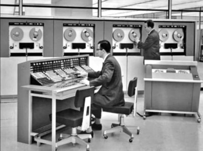 Old photo of IBM mainframe