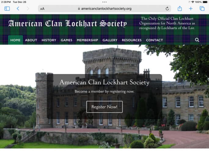 American Clan Lockhart Society Tablet Landscape