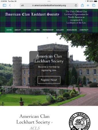 American Clan Lockhart Society Tablet Portrait